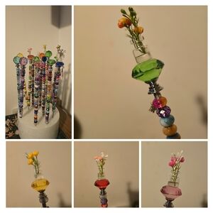 Handmade Plant STIX Premium Beads , Crystsls And Plant Toppers